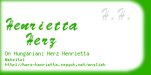 henrietta herz business card